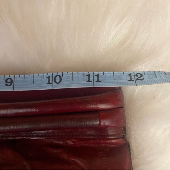 Vintage‎  red eel skin clutch crossbody purse - Picture 10 of 13